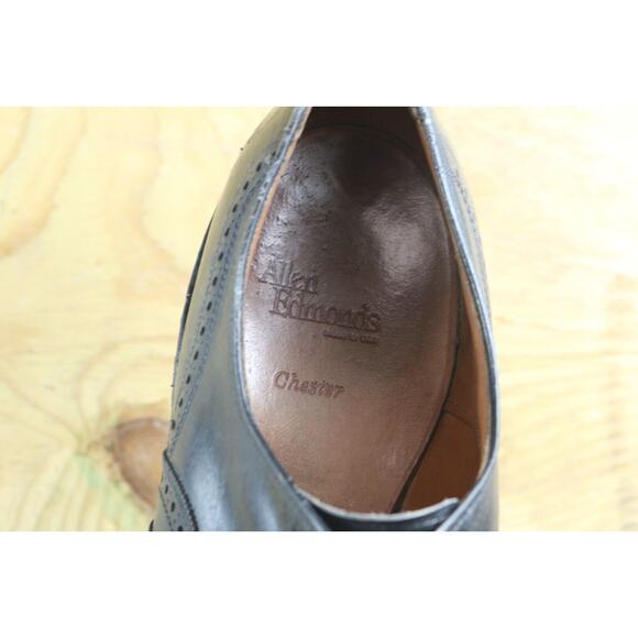 Allen Edmonds Shoes Mens 15 B Chester Black Leather Wingtip Oxford USA - Picture 11 of 12